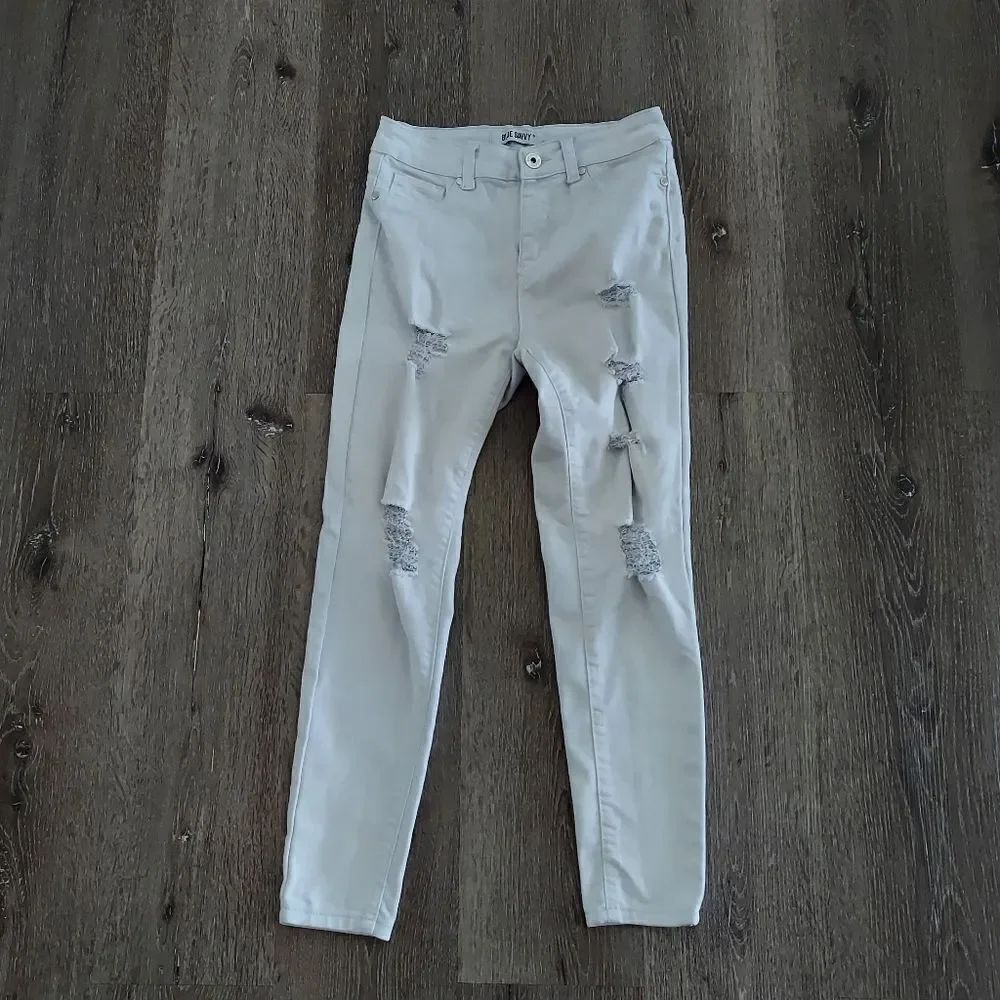 Blue Savvy High Rise Distressed Skinny Jeans Size 7/28